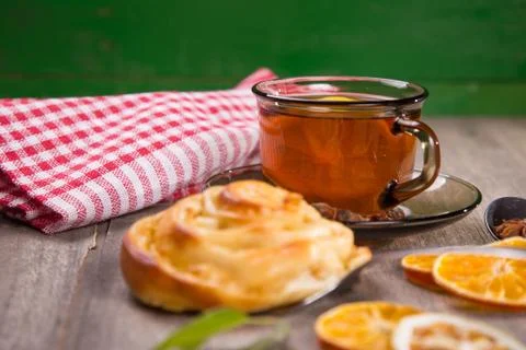 Cakes with tea Foto stock