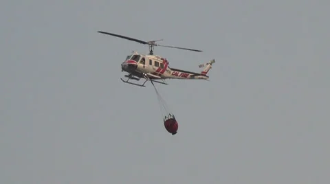 Cal Fire Helicopter Side Stock Footage 27470355