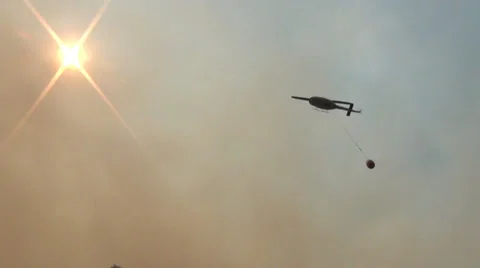 Cal Fire Helicopter Underneath Stock Footage 27470401