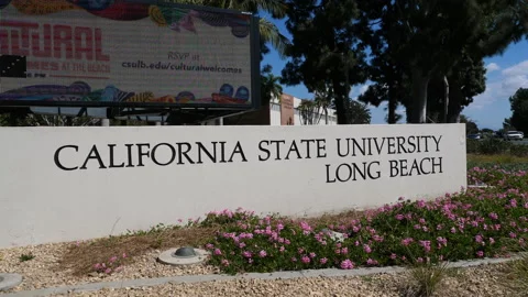 Cal State Long Beach Welcome Sign Stock Footage 171431282