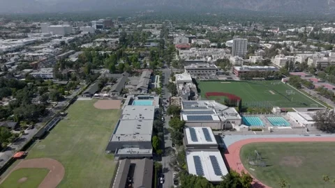 Cal Tech Pasadena California Drone Aerial View Stock Footage 335352348