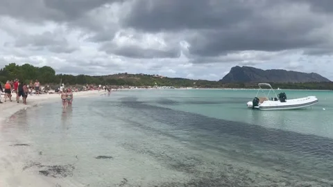 Cala Brandinchi beach, Sardinia, Italy Stock Footage
