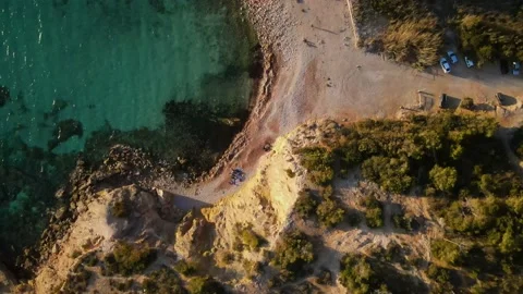 Cala Codolar beach in Ibiza, Spain Video stock 194750875