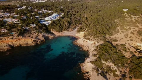 Cala Codolar beach in Ibiza, Spain Video stock 194751052
