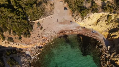 Cala Codolar beach in Ibiza, Spain Video stock 194751508