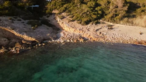 Cala Codolar beach in Ibiza, Spain Video stock 194751843