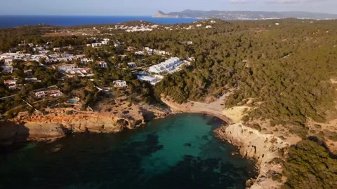 Cala Codolar beach in Ibiza, Spain Video stock 194752028