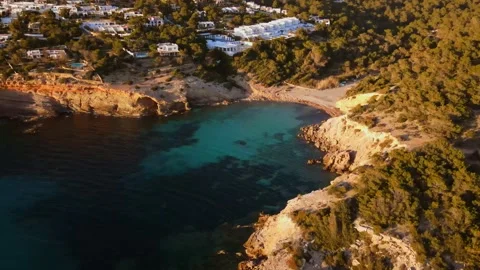 Cala Codolar beach in Ibiza, Spain Video stock 194752125