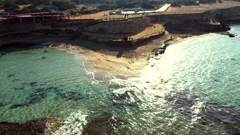 Cala Comte beach in Ibiza, Spain Video stock 194992005