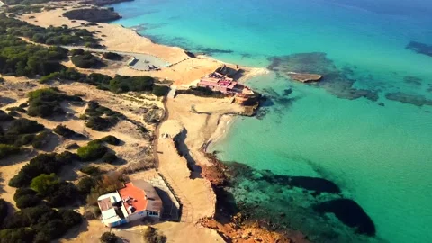 Cala Comte beach in Ibiza, Spain Video stock 194992256