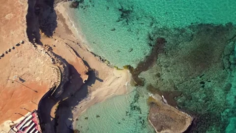 Cala Comte beach in Ibiza, Spain Stock Footage 194993155