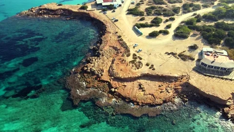 Cala Comte beach in Ibiza, Spain Stock Footage 194993160