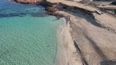 Cala Comte beach in Ibiza, Spain Stock Footage 194993457