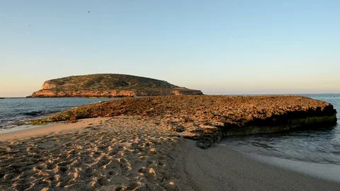 Cala Comte beach on the island of Ibiza, Balearic Islands Stock Footage 85233305