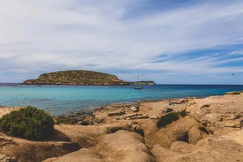 Cala Comte beach Foto stock