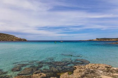 Cala Comte beach Foto stock