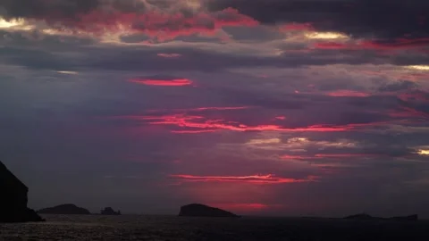 Cala Comte Dramatic Sunset Fire Sky Video stock 331226828