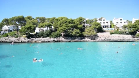 Cala Dor. Swiming boy Video stock 72707579