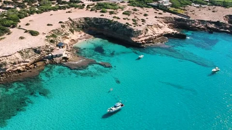Cala Escondida beach. Ibiza. Stock-Footage 130913448