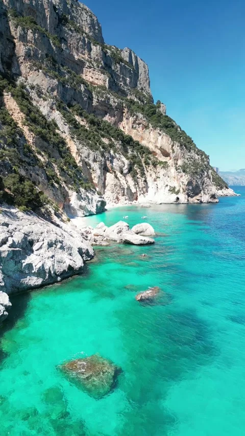 Cala Goloritz, an azure beach located in the town of Baunei, in the souther.. Stock Footage 271238072