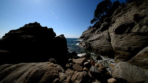 The Cala Llorell in Tossa de Mar, Costa Brava Stock Footage 107182111