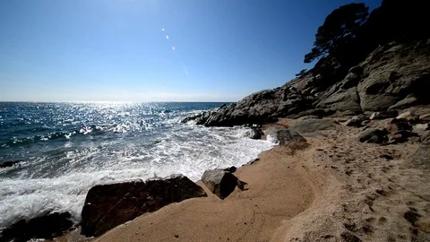 The Cala Llorell in Tossa de Mar, Costa Brava Video stock 107182194