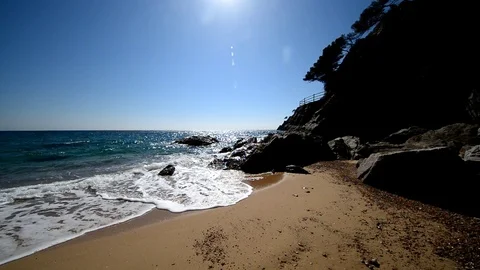 The Cala Llorell in Tossa de Mar, Costa Brava Stock Footage 107182270