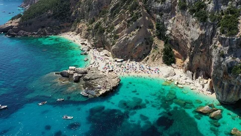 Cala Mariolu view from above. Cala Mariolu famous beach. Italy Sardinia Nuoro Video stock 114818951