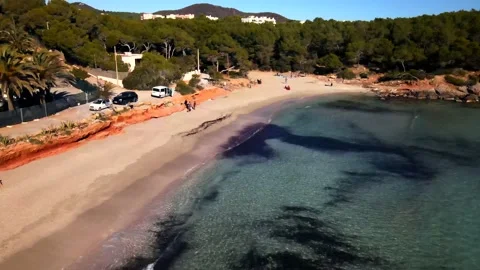 Cala Nova beach in Ibiza, Spain Stock Footage 200851332