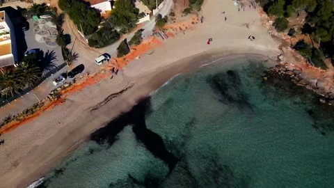 Cala Nova beach in Ibiza, Spain Stock Footage 200851358
