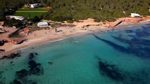 Cala Nova beach in Ibiza, Spain Stock Footage 200851423