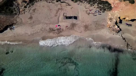 Cala Nova beach in Ibiza, Spain Stock Footage 200851555