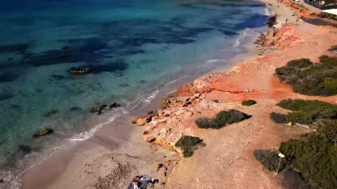 Cala Nova beach in Ibiza, Spain Stock Footage 200851728