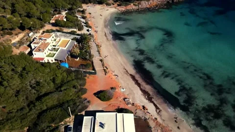 Cala Nova beach in Ibiza, Spain Stock Footage 200851843