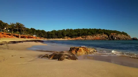 Cala Nova beach in Ibiza, Spain Stock Footage 200851969