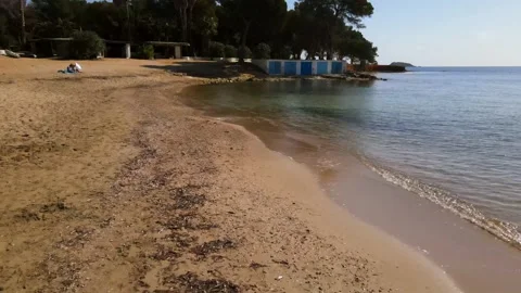 Cala Pada beach in Ibiza, Spain Stock Footage 201030593