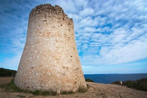 Cala Pi tower Mallorca Stock Photos