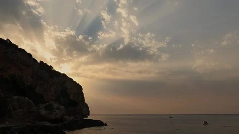 Cala Rossa Beach in Terrasini, Sicily Stock Footage 336184562