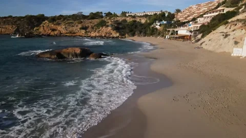 Cala Tarida beach in Ibiza, Spain Stock Footage 201465909