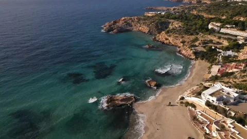 Cala Tarida beach in Ibiza, Spain Stock Footage 201466166