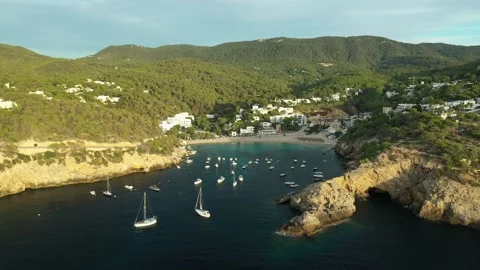 Cala Vadella beach at sunset. Stock Footage 163234219