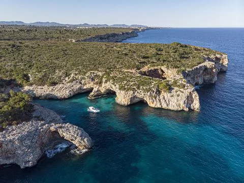 Cala Varques, Manacor, comarca de Llevant, Mallorca, Balearic Islands, Spain Stock Photos