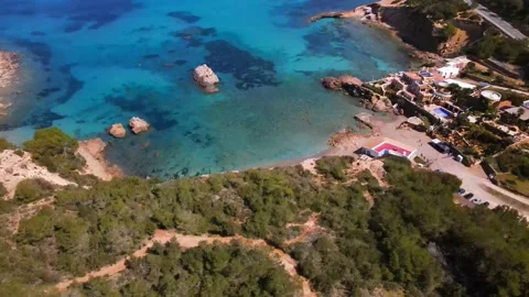 Cala Xarraca beach in Ibiza, Spain Stock Footage 201493106