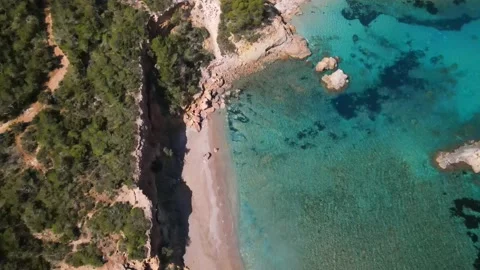 Cala Xarraca beach in Ibiza, Spain Stock Footage 201493138