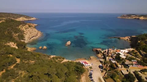 Cala Xarraca beach in Ibiza, Spain Stock Footage 201493221