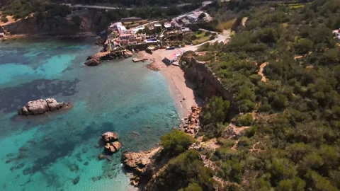 Cala Xarraca beach in Ibiza, Spain Stock Footage 201493227