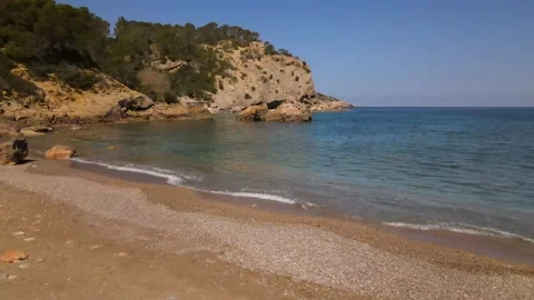 Cala Xarraca beach in Ibiza, Spain Stock Footage 201493280