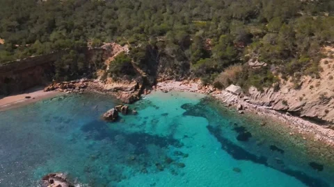 Cala Xarraca beach in Ibiza, Spain Stock Footage 201493286