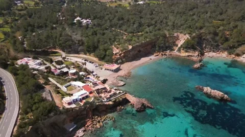 Cala Xarraca beach in Ibiza, Spain Stock Footage 201493322