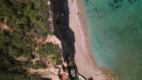 Cala Xarraca beach in Ibiza, Spain Stock Footage 201493473